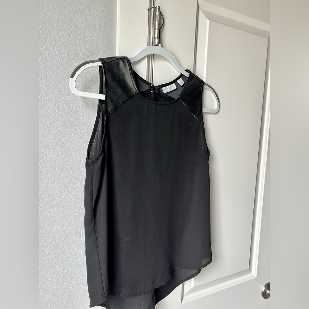{NY & Company} Faux Leather Detailed Top